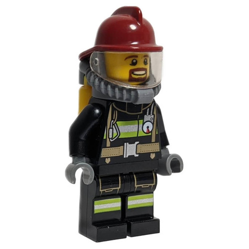 Firefighter with Breathing Neck Gear and goatee