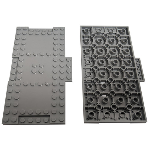 Brick, Modified 8 x 16 x 2-3 with 1 x 4 Indentations and 1 x 4 Plate