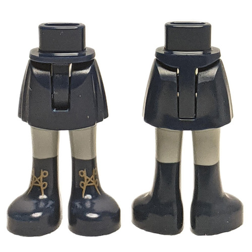 Mini Doll Skirt with Dark Blue Boots and Gold Laces