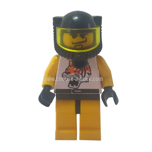 Race - Yellow, Chip Tiger Pattern, Underwater Black Helmet