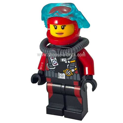 Female Scuba Diver without Flippers (60095) - LEGO Minifigure City