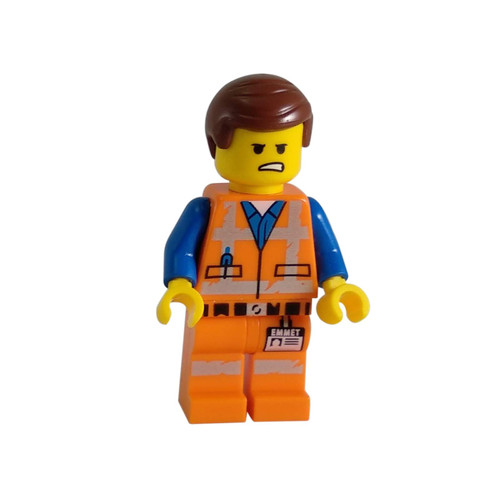 Emmet - Lopsided Smile / Angry, Worn Uniform - LEGO Minifigure The LEGO Movie