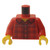 Red Torso Plaid Flannel Shirt with Collar and 5 Buttons Pattern - Red Arms - Yellow Hands
