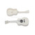 White Minifigure, Utensil Guitar Acoustic with Silver Strings, Black Tuning Knobs Pattern