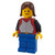 Breastplate - Red with Black Arms, Blue Legs, Brown Female Hair (6041) - Lego Minifigure