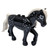 Horse with 2 x 2 Cutout and Movable Neck with Molded White Tail and Braided Mane, Printed White Spo