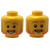 Dual Sided with  Orange Eyebrows and Beard, Smile with Teeth / Large Smile and Raised Eyebrow Pattern - Hollow Stud