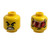 	Minifigure, Head Dual Sided, Black Thick Eyebrows, Red Visor with Reflections, Crooked Scowl / Angry Grimace Pattern - Hollow Stud