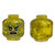 Minifigure, trans-Yellow Head with  Energy Face, Silver Eyes, Scowl Pattern - Vented Stud