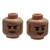 Minifigure, Head Dual Sided with  Stubble,  Sideburns, Moustache, Cheek Lines, and Chin Dimple, Grin / Determined Pattern - Hollow Stud