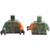 Torso Ninjago Olive Green and Orange Body Armor with Dark Red Belt and 3 Pouches Pattern 