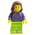 LEGOLAND Park Female with Reddish Brown Mid-Length Hair, Dark Purple Tracksuit, Lime Legs