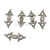 Minifigure, Weapon Throwing Star (Shuriken) with Textured Grips, 2 on Sprue flat silver