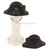 Black Minifigure, Headgear Hat, Pirate Bicorne with Small Skull and Crossbones Pattern