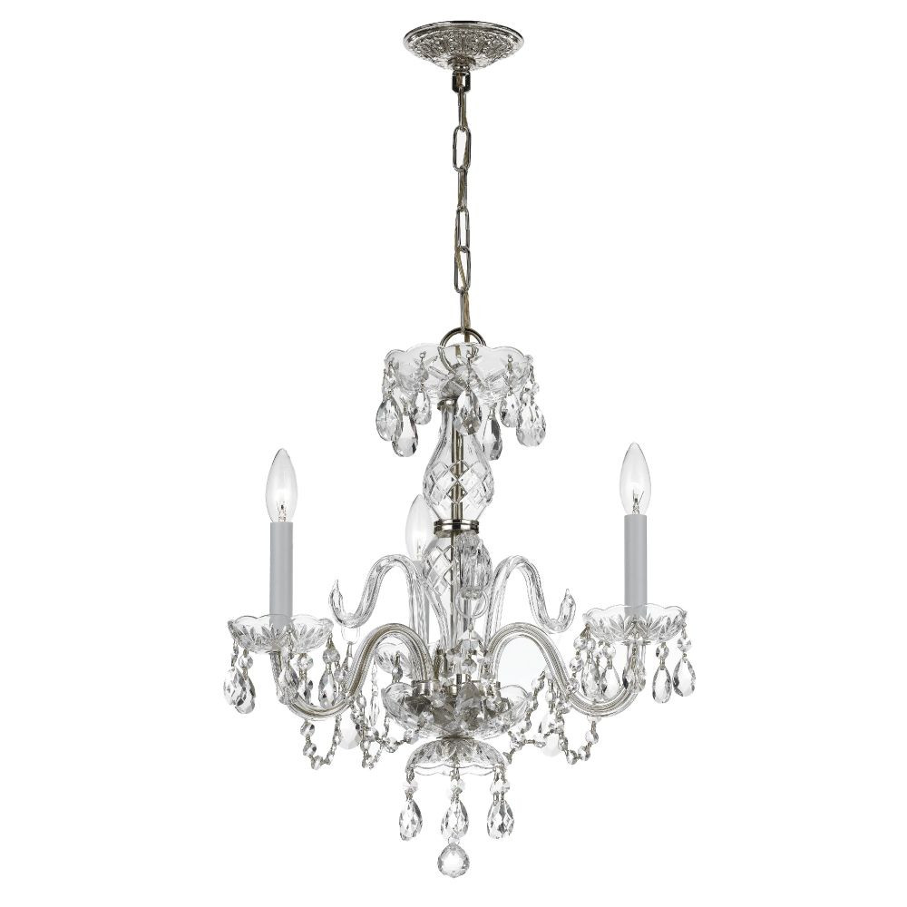 Traditional Crystal 3 Light Small Chandelier by Crystorama - 5044