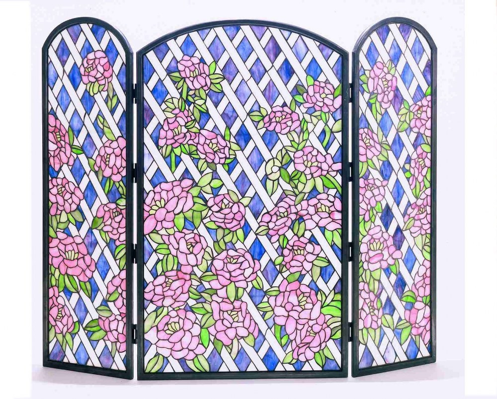 40 Inch Rose Trellis Fireplace Screen by Meyda Tiffany - 3574-FS
