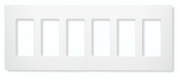 Claro 1.4 Inch 6 Gang Screwless Wall Plate by Lutron - CW-6