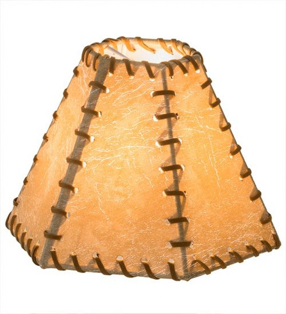 7 Inch W X 5 Inch H Faux Leather Green Hexagon Shade by Meyda Tiffany - 2417-S