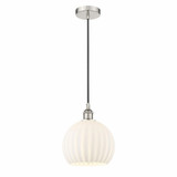 White Venetian 1 Light Brass Cord Hung Small Pendant by Innovations - 616-1P-G1217-10