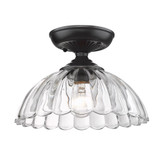 Audra 1 Light 11.75 Inch Wide Semi Flush Mount by Golden - 6952-SF