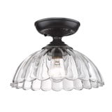 Audra 1 Light 11.75 Inch Wide Semi Flush Mount by Golden - 6952-SF