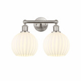 White Venetian 2 Light Vanity Light 17 Inch Wide by Innovations - 616-2W-G1217-8