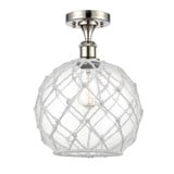 Farmhouse Rope 1 Light Semi Flush Mount 13.25 X 10 Inch Wide by Innovations - 516-1C-G12-10R