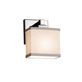 Textile Regency 1 Light ADA Rectangle Crem Wall Sconce by Justice Design - FAB-8437-55-CREM