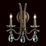 2 Light Candle Style Crystal Wall Sconce 13 Inch Wide by Schonbek - VA8332N