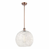 White Mouchette 1 Light Stem Hung Pendant by Innovations 516-1S-G1216-14 - 516-1S-G1216-14