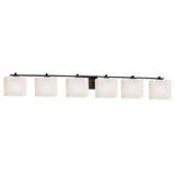 Fusion Era 6 Light Rectangular Opal Glass Vanity Light by Justice Design - FSN-8446-55-OPAL