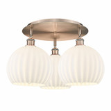 White Venetian 3 Light 21.75 Inch Wide Flush Mount by Innovations - 516-3C-G1217-10