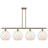 Farmhouse Rope 4 Light Stem Hung Island 12.5 X 48.25 Inch by Innovations - 516-4I-G12-10R