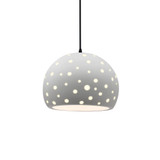 Perforated Globe 1 Light Cord Pendant 7.75 X 10 Inch Wide by Justice Design - CER-6583
