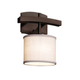 Textile Archway 1 Light Oval Whte Wall Sconce by Justice Design - FAB-8597-30-WHTE