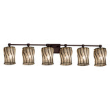 Wire Glass Tetra 6 Swirl with Clear Bubble Vanity Light by Justice Design - WGL-8426-10-SWCB