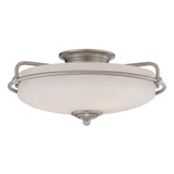 Griffin 3 Light 17 Inch Wide Steel Semi Flush Mount by Quoizel - GF1617