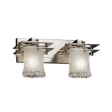 Veneto Luce Metropolis 2 Light Cylinder Wtfr Vanity Light by Justice Design - GLA-8172-16-WTFR