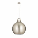 Newton Sphere 1 Light Metal Large Stem Pendant 18 Inch Wide by Innovations - 410-1SL-M410-18