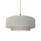 Radiance 1 Light Tier Pleated Pendant 5.25 X 14.5 Wide by Justice Design - CER-6553