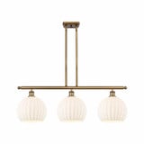 White Venetian 3 Light Stem Hung Oversized Island Pendant by Innovations - 516-3I-G1217-10