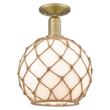 Farmhouse Rope 1 Light Semi Flush Mount 13.5 Inch X 10 Inch by Innovations - 716-1C-G12-10R