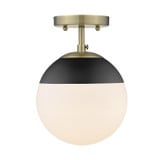 Dixon One Light 7.5 Inch Wide Semi Flush Mount by Golden - 3218-SF