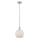 Farmhouse Rope 1 Light StemHung Mini Pendant 10.63 Inch Tall by Innovations - 716-1S-G12-8R