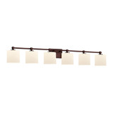 Fusion Tetra 6 Light Oval Opal Glass Vanity Light by Justice Design - FSN-8426-30-OPAL