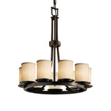 Textile Dakota 9 Light Medium Chandelier by Justice Design - FAB-8766-10-CREM