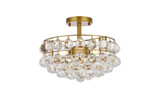 Savannah 3 Light 14 Inch Wide Flush Mount by Elegant - 1107F14