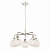 White Mouchette 5 Light Medium Chandelier by Innovations 516-5CR-G1216-6 - 516-5CR-G1216-6