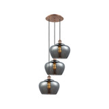 Fenton 3 Light Cord Hung Multi Pendant 33 and 17.5 Inch Wide by Innovations - 113B-3P-G9-L