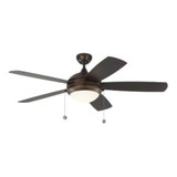 Discus Outdoor 5 Blade Ceiling Fan with Light Kit 52 Inch W by Generation - 5DIW52D